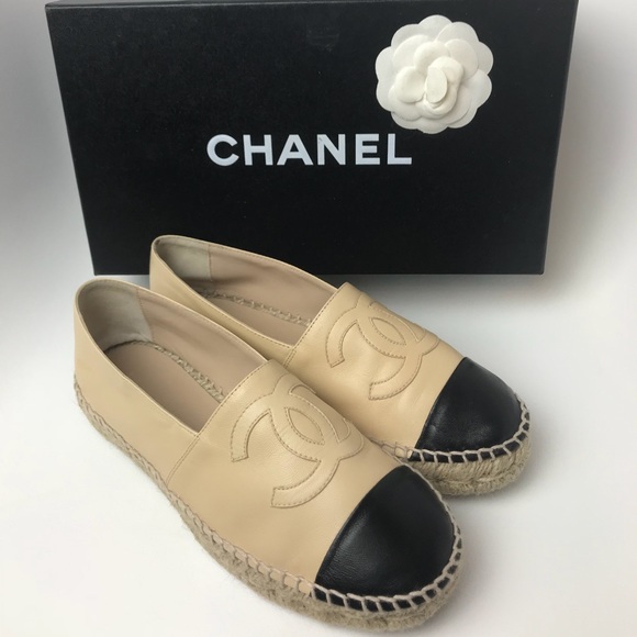 CHANEL Shoes - Chanel Two Tone Leather Espadrilles